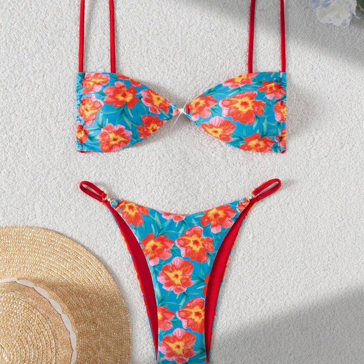 Women Leopard Print Bikini Set with Adjustable Straps Mune Fashion