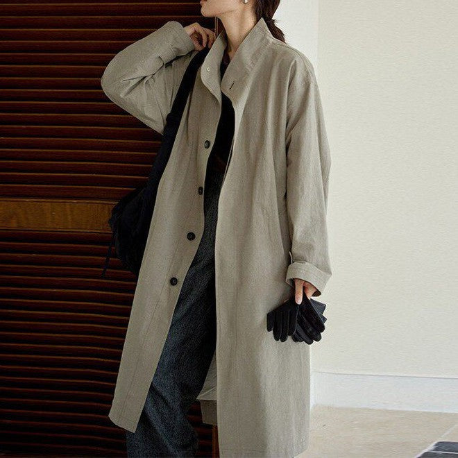 Women's Urban Long Trench Coat Mune Fashion