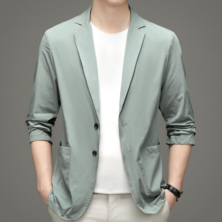 Men's Lightweight Unstructured Jersey Blazer with Stretch and Patch Pockets Mune Fashion