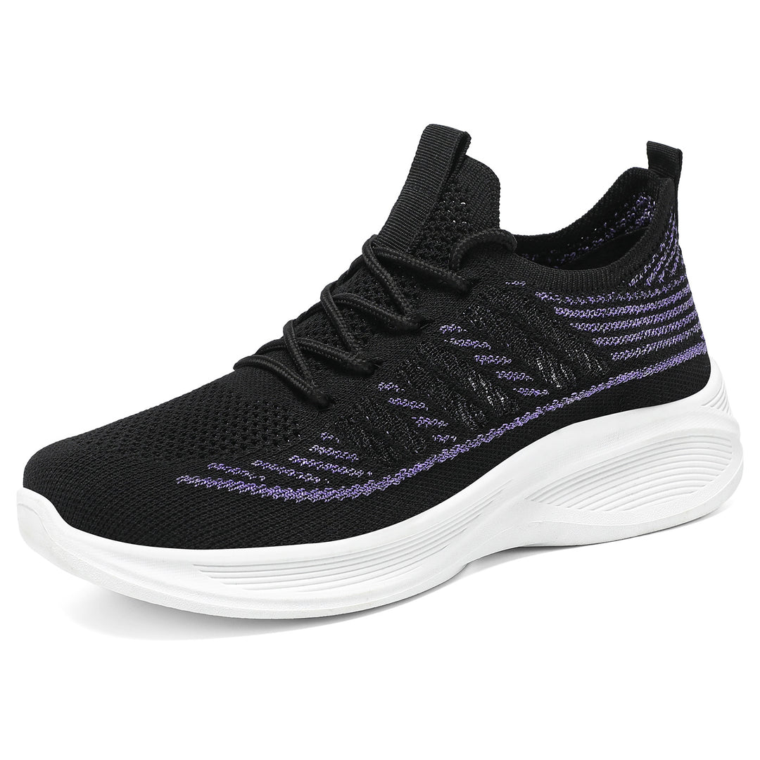 Women’s ergonomic knitted comfort sneakers with targeted ventilation, elastic slip shaft, and shock-absorbing wedge sole Mune Fashion