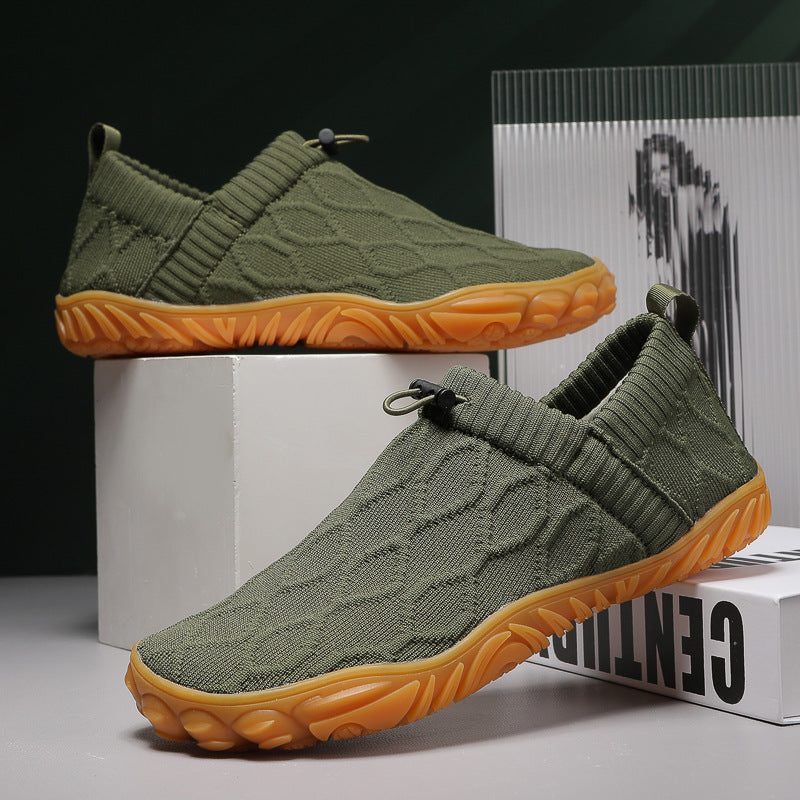 Men's knitted slip-on casual sneakers with elastic shaft, pull tab and grippy rubber sole Mune Fashion