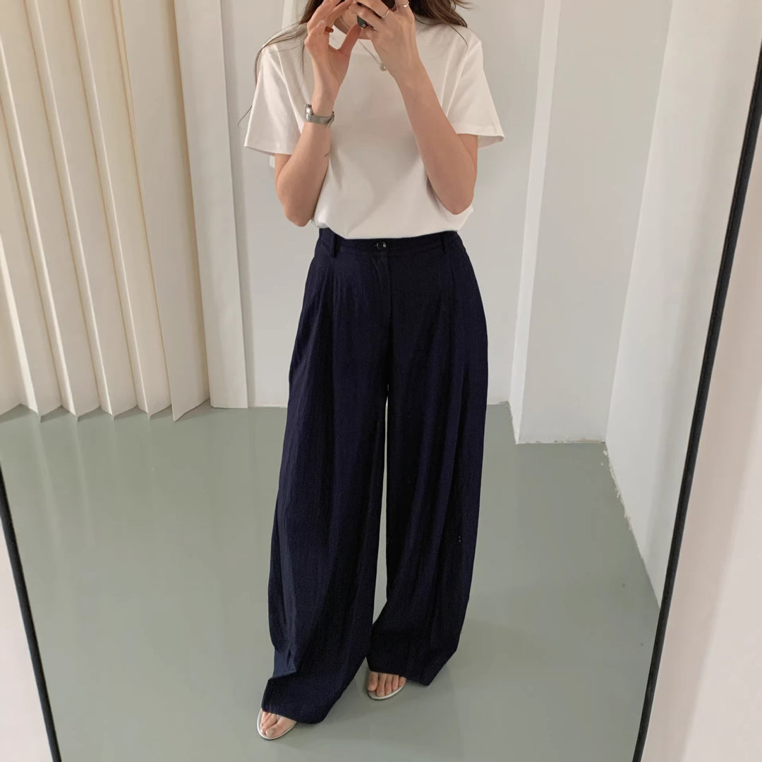 Damen Weite Leinenhose Mune Fashion