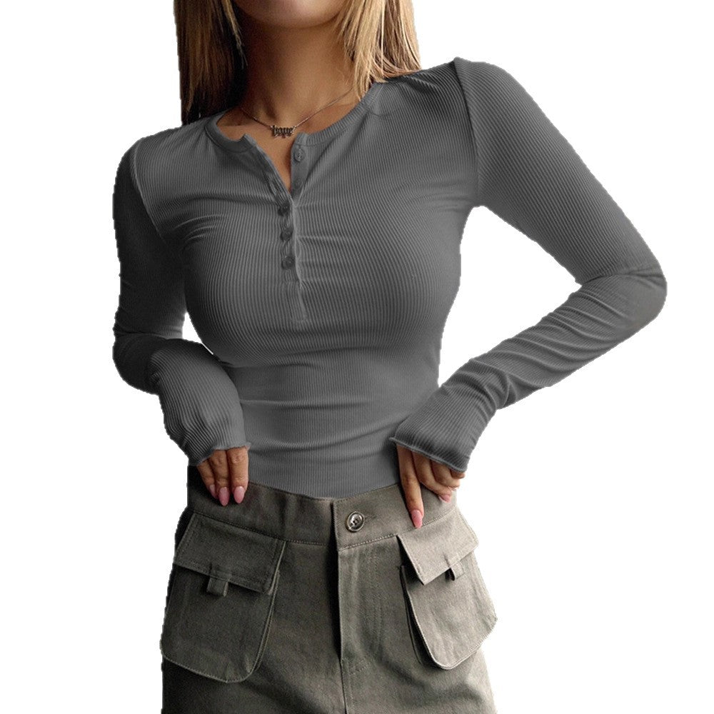 Women Long Sleeve Ribbed Top Mune Fashion