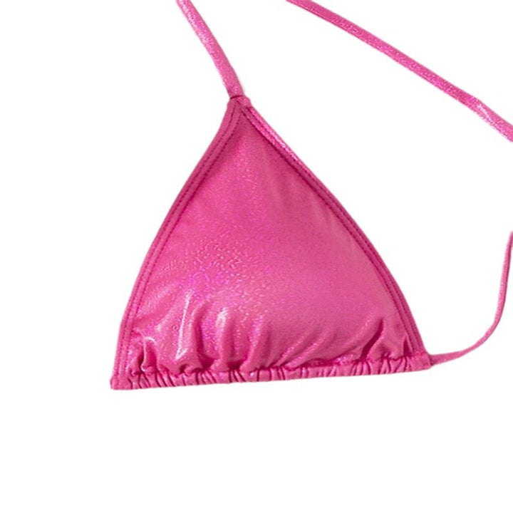 Women's Triangle Bikini with Side Ties and Glossy Finish Mune Fashion