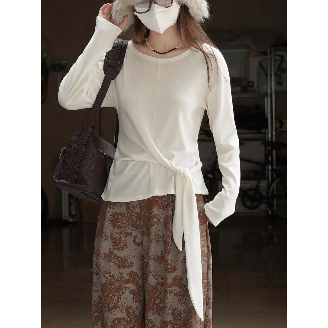 Women High-Waisted Flowing Tailoring Palazzo Pants with Draped Front Panel Mune Fashion