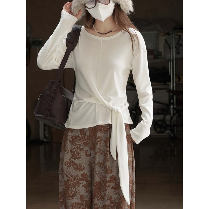 Women High-Waisted Flowing Tailoring Palazzo Pants with Draped Front Panel Mune Fashion