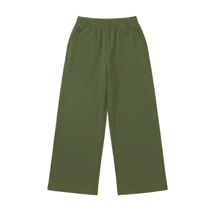Women's Wide-Leg Relaxed Pants with High Comfort Waistband, Side Pockets and Soft Fleece Lining Mune Fashion