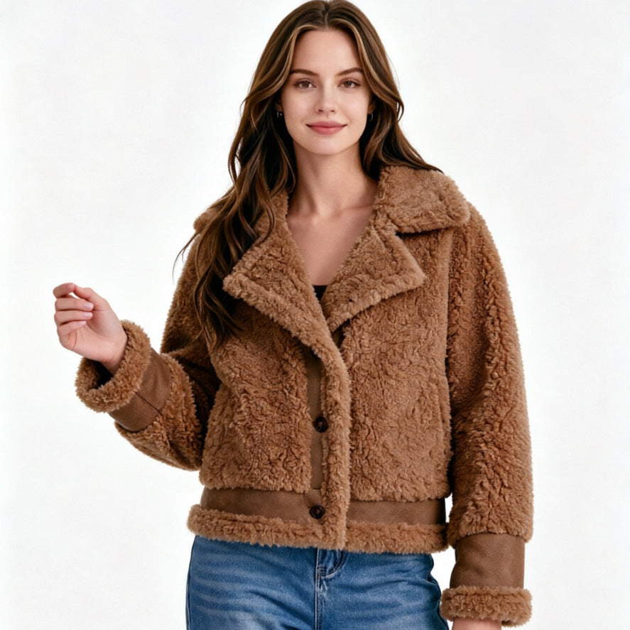 Women Cozy Teddy Jacket Mune Fashion