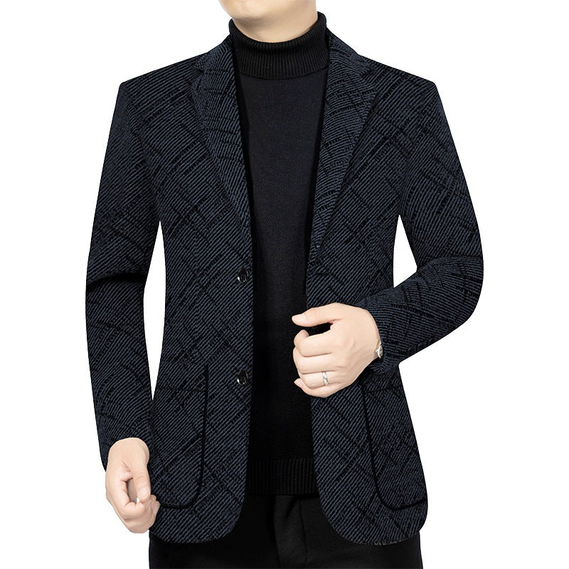 Men's Tailored Check Pattern Blazer with Flap Pockets Mune Fashion