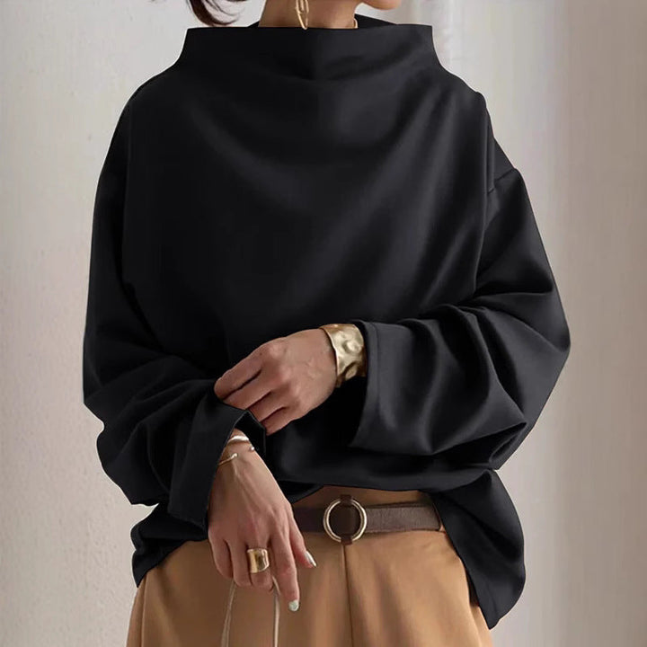Women's Oversized Sweater with Special Collar and Casual Cut Mune