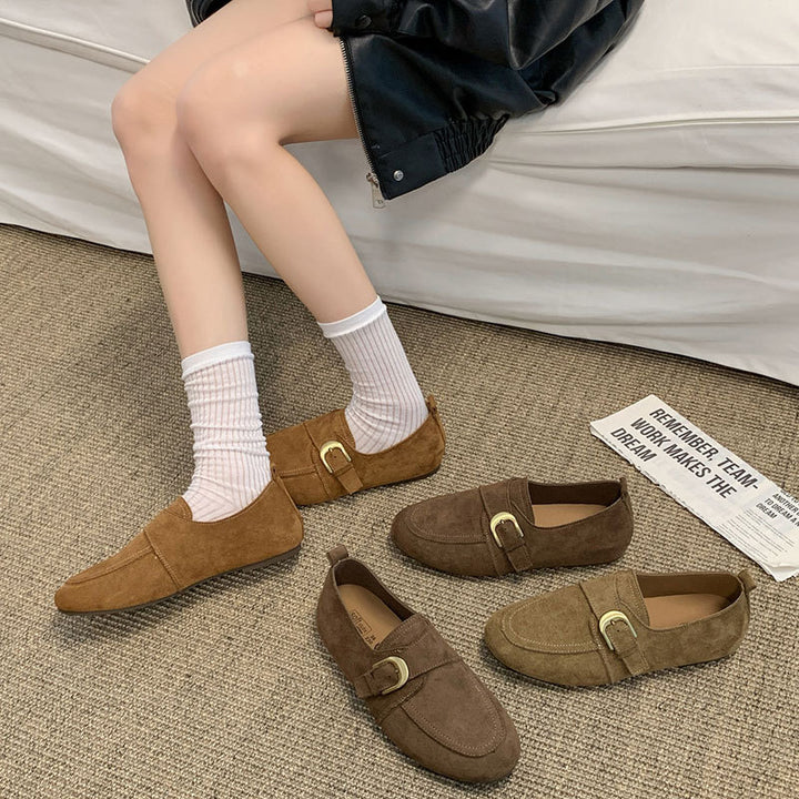 Ladies Elegant Moccasins with Decorative Strap Mune Fashion