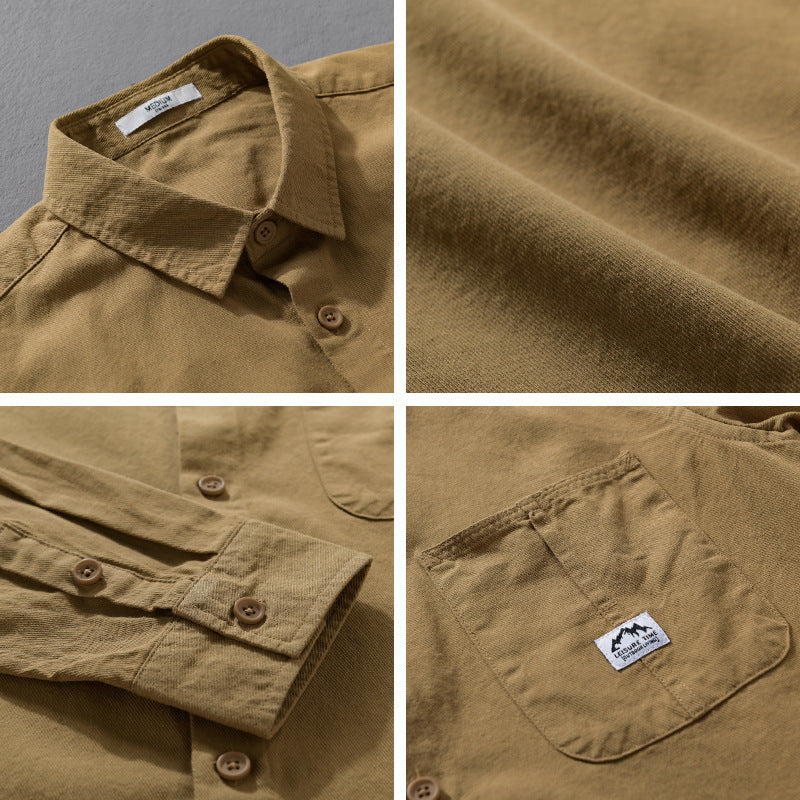 Men's Lightweight Cotton Oxford Shirt with Chest Pocket and Relaxed Fit Mune Fashion