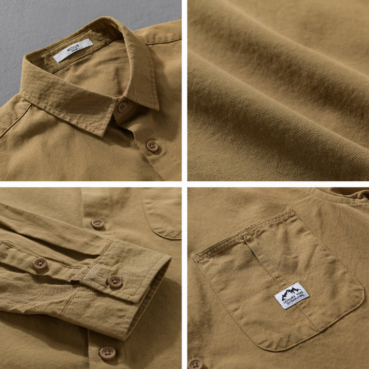 Men's Lightweight Cotton Oxford Shirt with Chest Pocket and Relaxed Fit Mune Fashion
