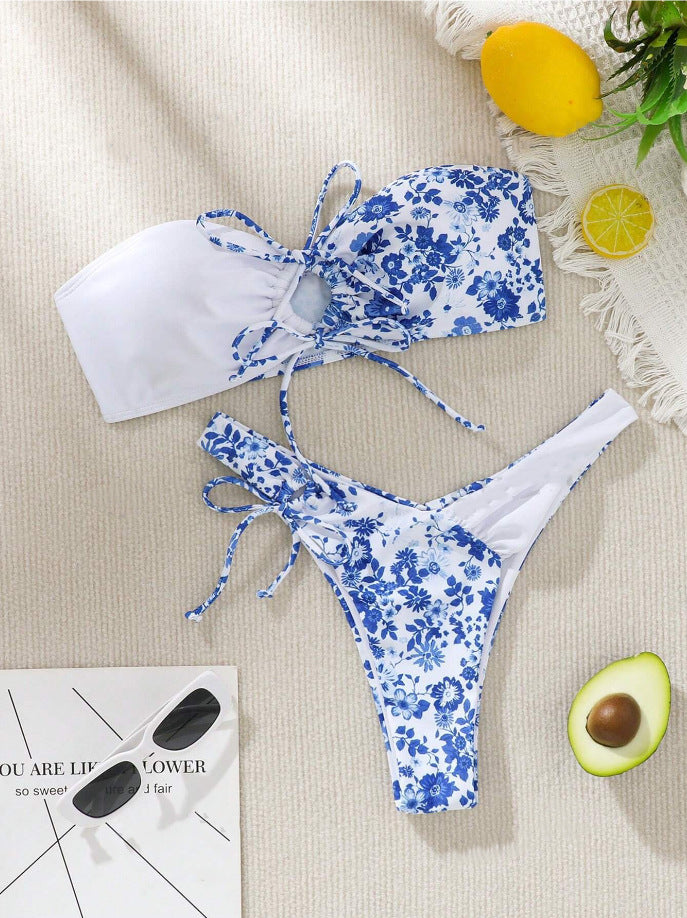 Women's bandeau bikini set with floral design Mune Fashion
