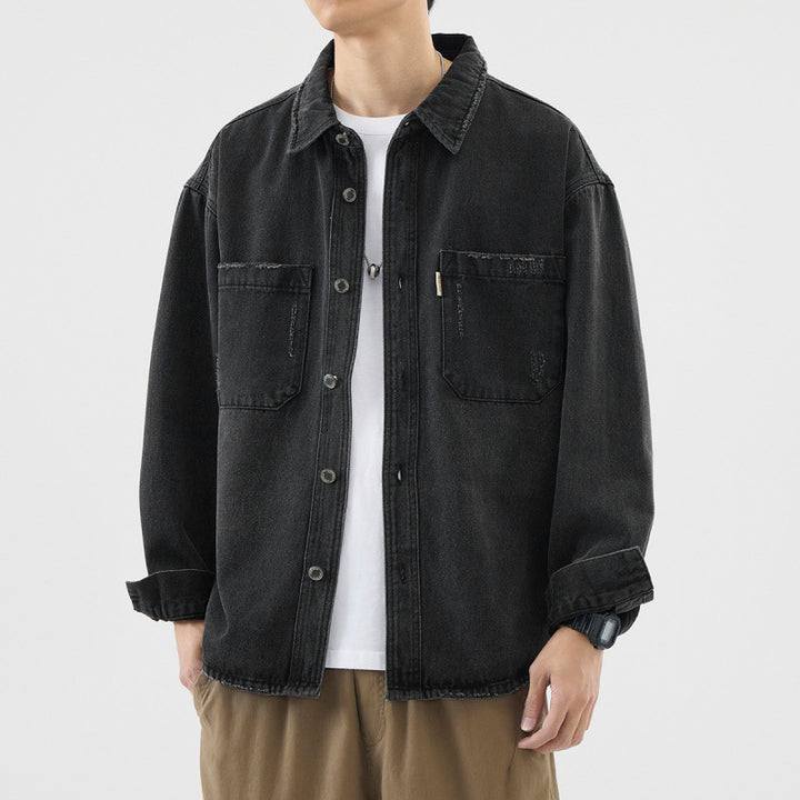 Men's Casual Denim Shirt Jacket Mune Fashion