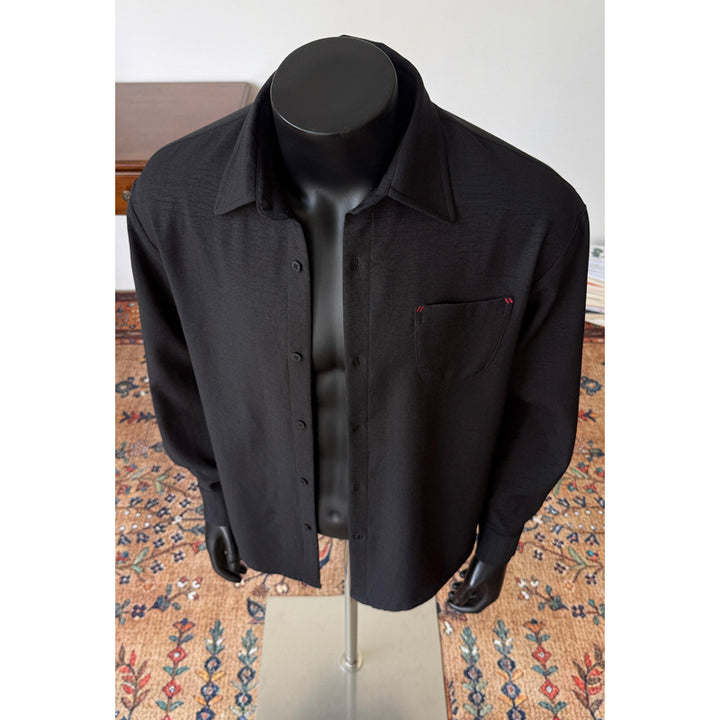 Men's Stylish Long Sleeve Blouse with Chest Pocket Mune Fashion
