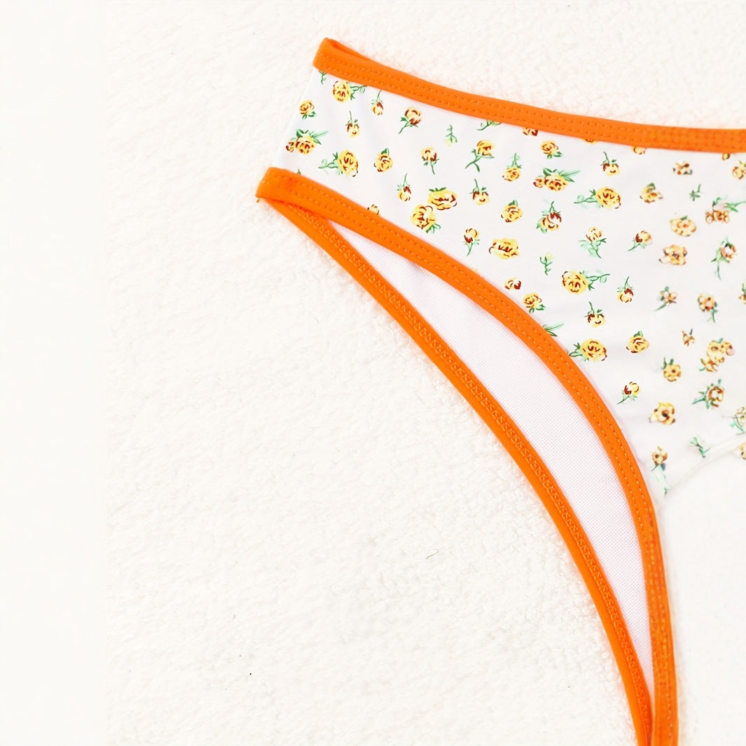 Women’s Flower Pattern Bikini with Sophisticated Cut Mune Fashion