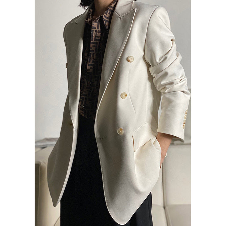 Women Double-Breasted Wool Blazer Mune Fashion