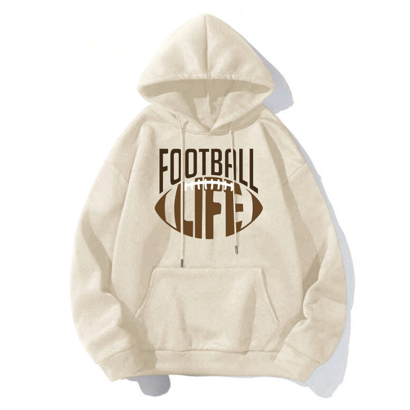Ladies Sporty Hoodie with Football Motif Mune Fashion