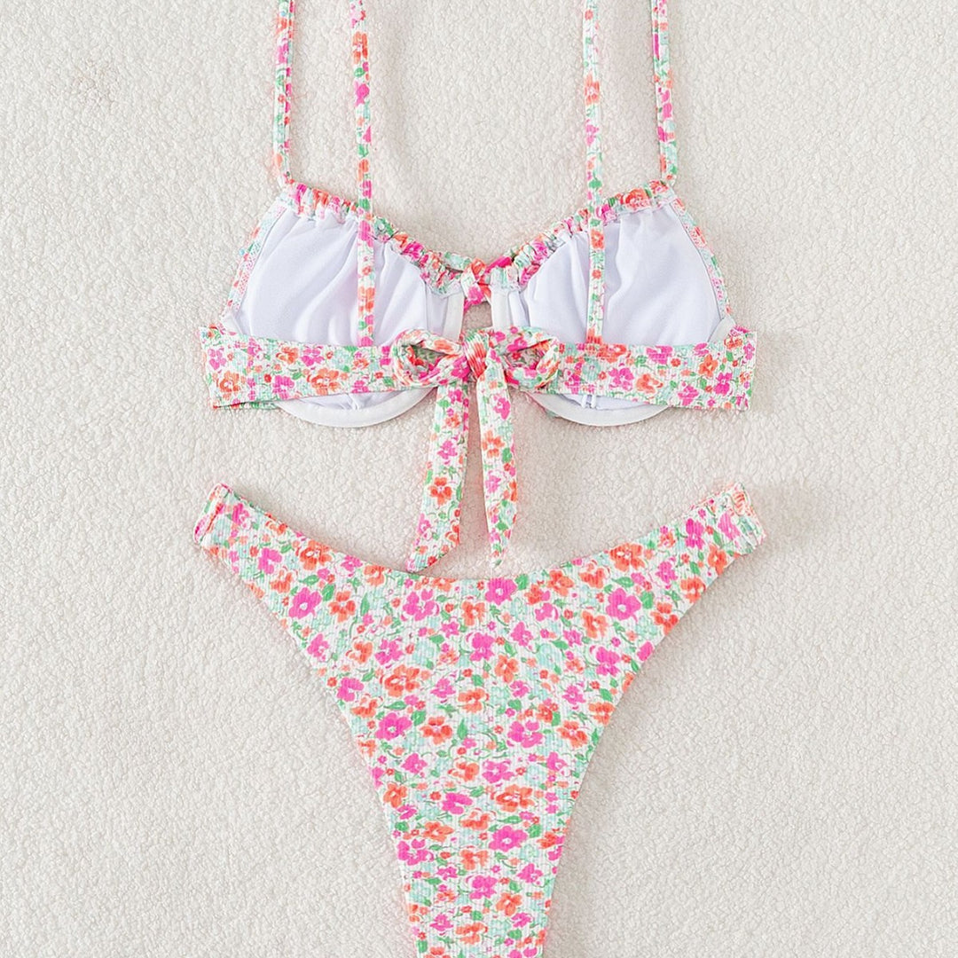Women Floral Pattern Bikini Set Mune Fashion