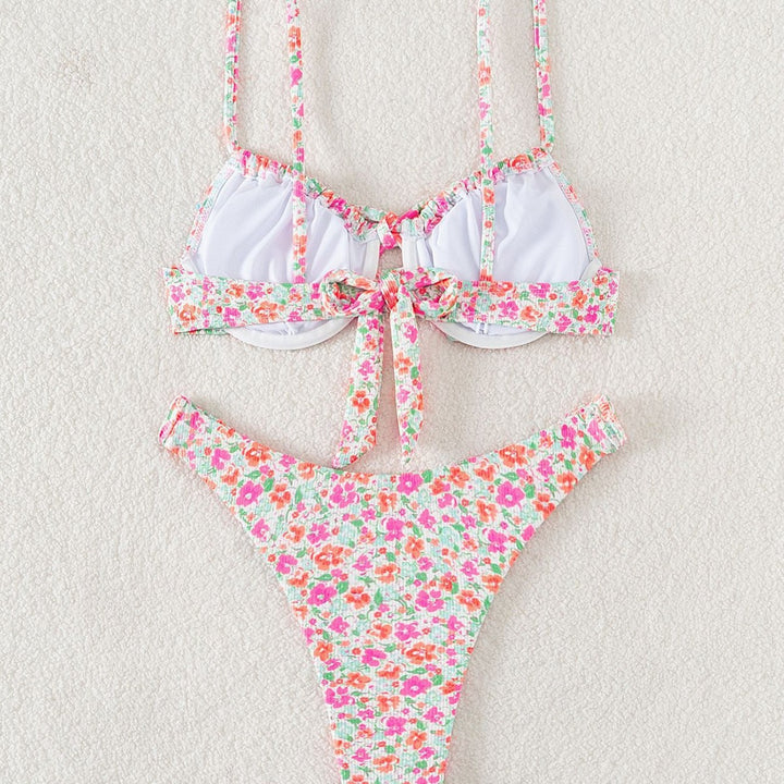 Women Floral Pattern Bikini Set Mune Fashion
