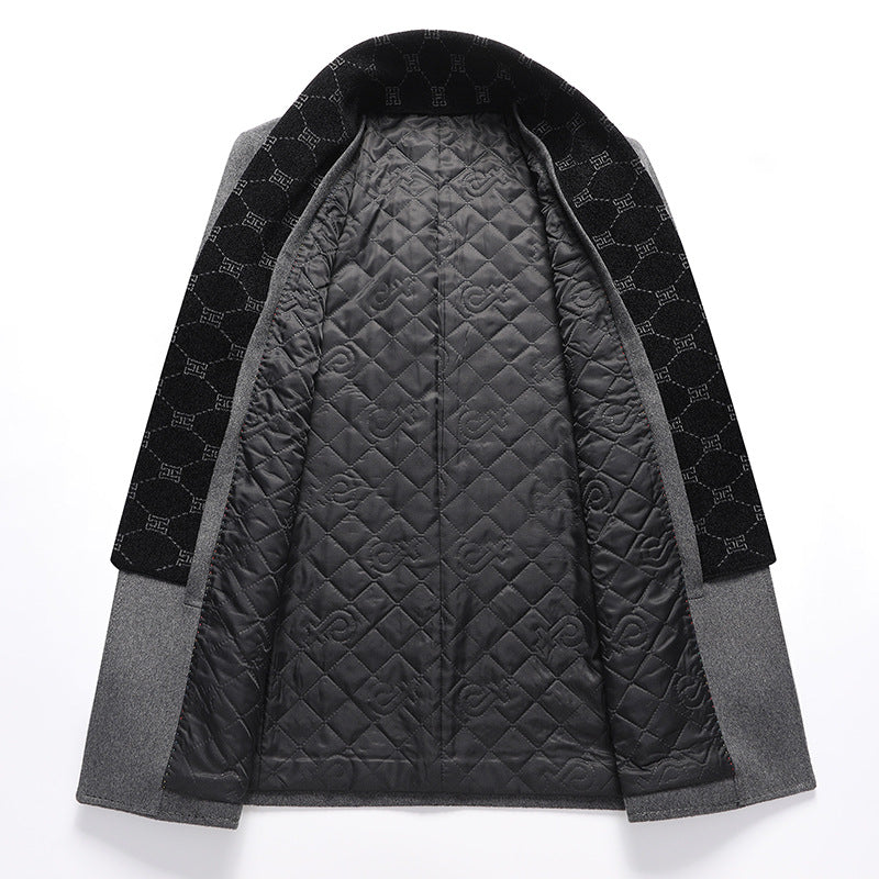 Men's short coat made of high-quality wool blend with subtle interior lining and slim fit Mune Fashion