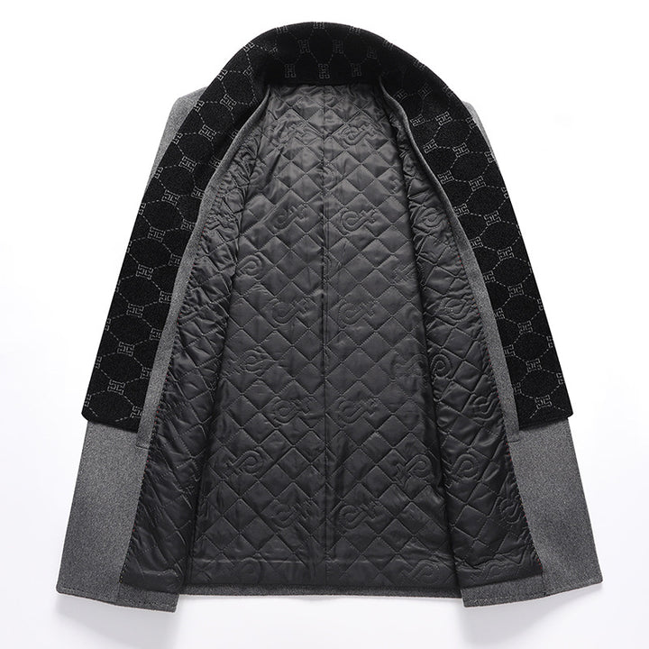 Men's short coat made of high-quality wool blend with subtle interior lining and slim fit Mune Fashion