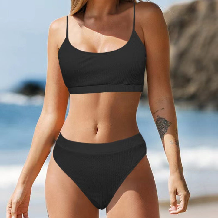 Women's High-Waisted Bikini Set with Sporty Top Mune Fashion