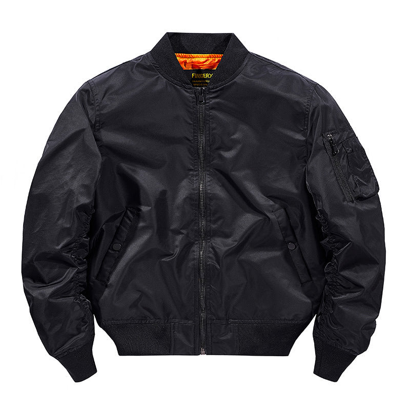 Men's flight bomber jacket made of technical nylon with ribbed cuffs and arm pocket Mune Fashion