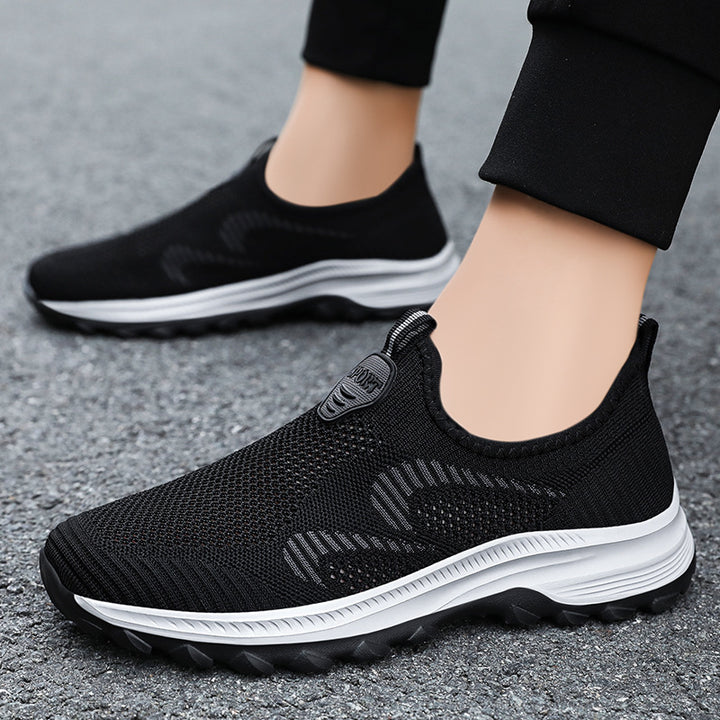 Women's seamless knit slip-on comfort sneaker with elastic sock shoe, shock-absorbing EVA midsole and grippy profile rubber sole Mune Fashion