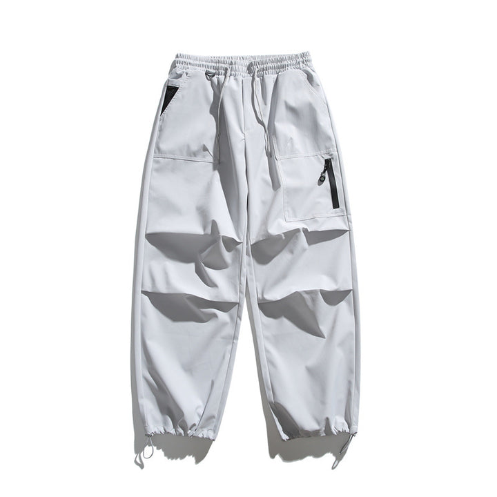Unisex Technical Cargo Jogger Pants with Elastic Waistband, Zipper Pocket and Drawstring Mune Fashion