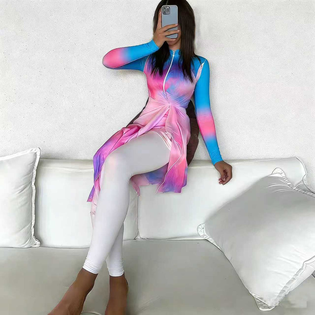 Women Fashionable UV Protection Swimsuit with Wrap Look Mune Fashion