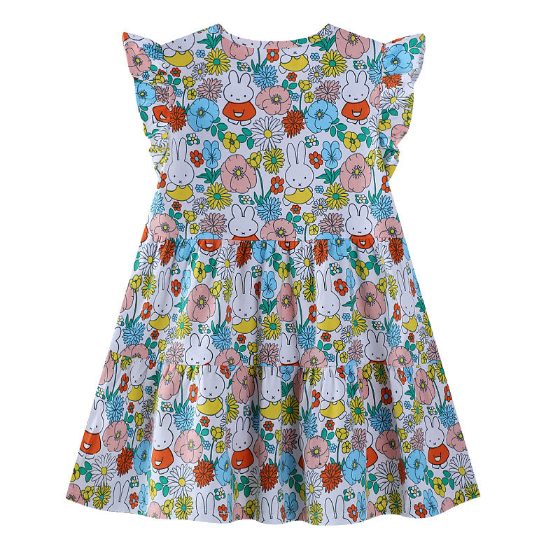 Girls summer dress with colorful flower and animal design Mune Fashion