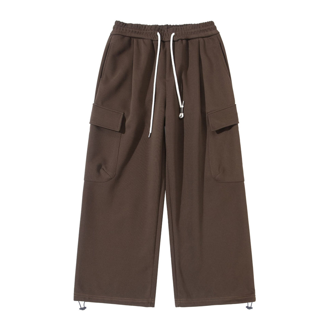Unisex Cropped Cargo Sweatpants with elastic waistband, drawstring and adjustable hem