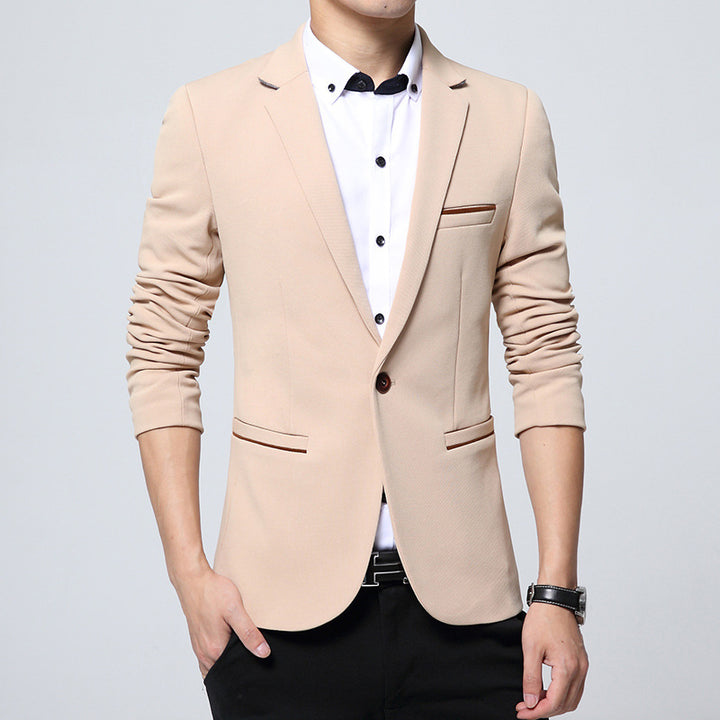 Men's fitted single-button blazer with narrow lapels and stretch content Mune Fashion