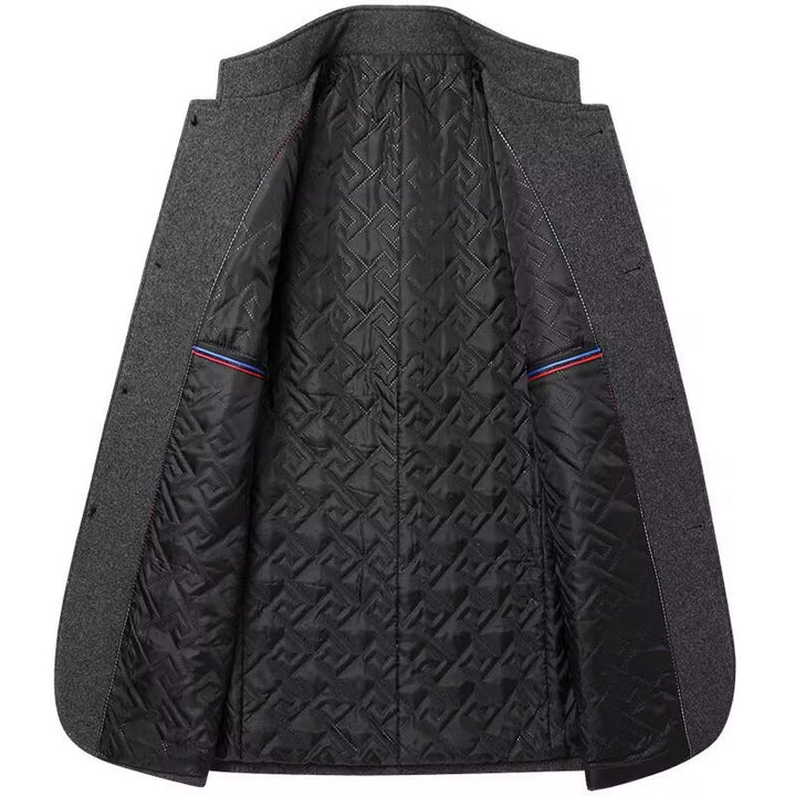 Men's Stand Collar Coat with Quilted Thermal Insulation Mune Fashion