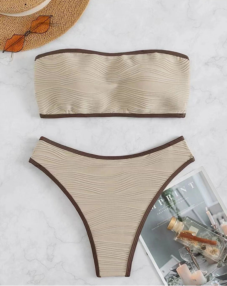 Women's Bandeau Bikini Set with Textured Design Mune Fashion