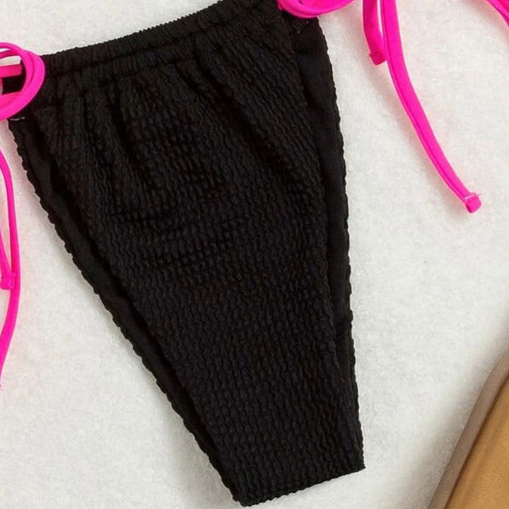 Women's Triangle Bikini with Contrasting Lacing Details Mune Fashion