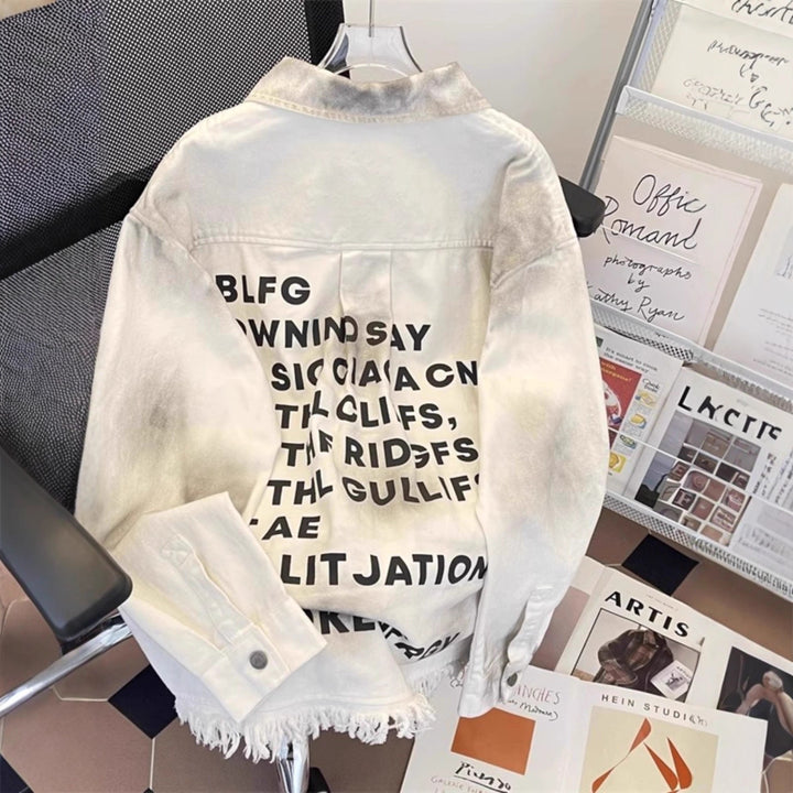 Women's Urban Oversized Jacket with Creative Lettering Mune Fashion