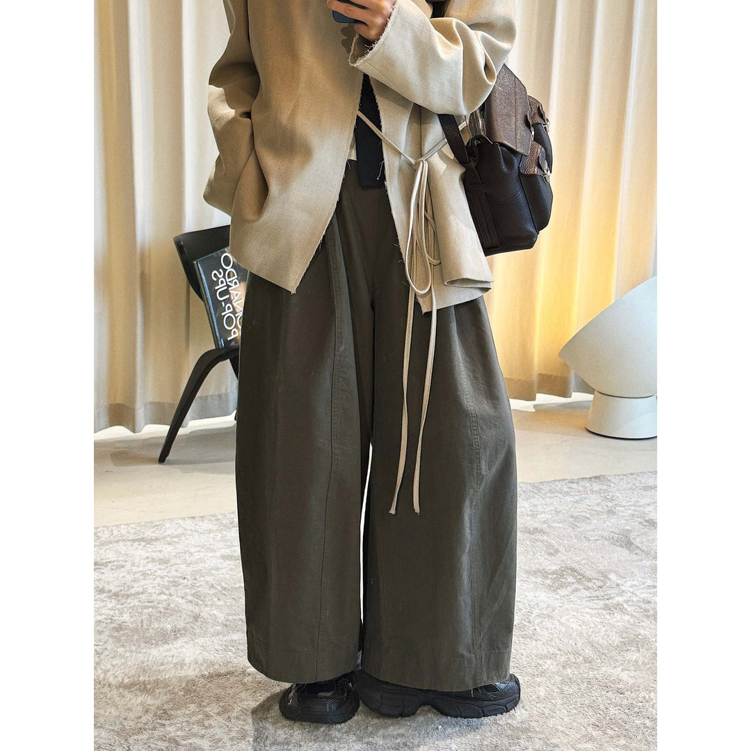 Women's Asymmetrical Wrap Blazer with Tie Belt and Raw Edges Mune Fashion