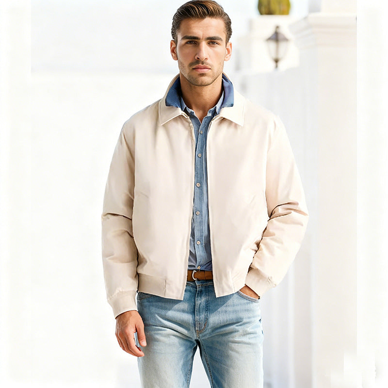Men's Harrington jacket with zipper, lightly padded and ribbed cuffs Mune Fashion