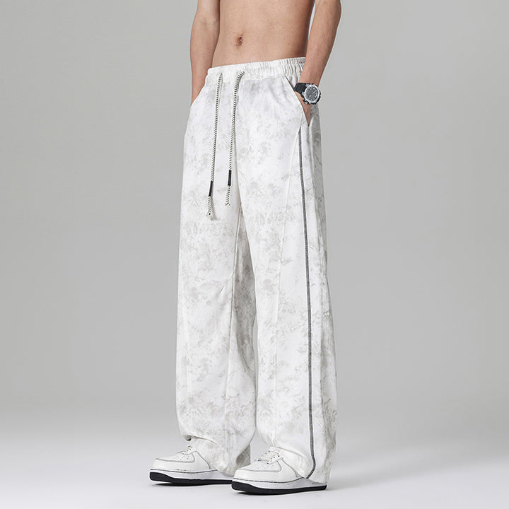Men's Loose-Fitting Sports Pants with Elastic Waistband and Side Pockets