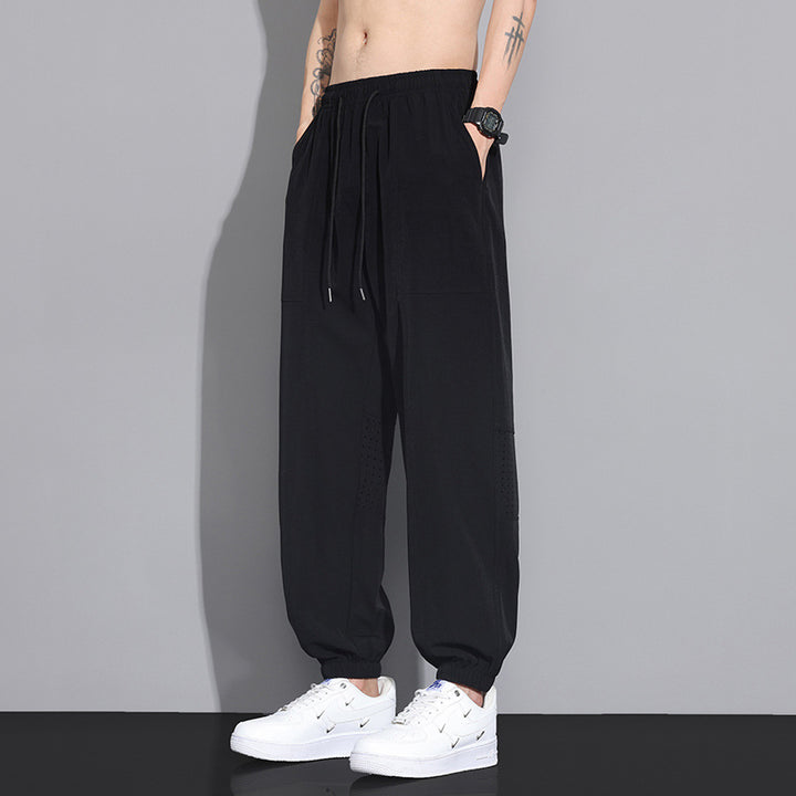 Men's Loose-Fitting Athletic Jogging Pants with Breathable Mesh Inserts
