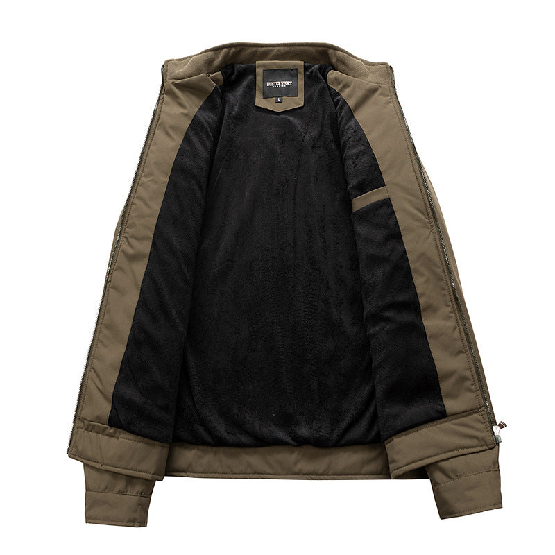 Men's softshell outdoor jacket with stand-up collar water-repellent and four zippered pockets Mune Fashion