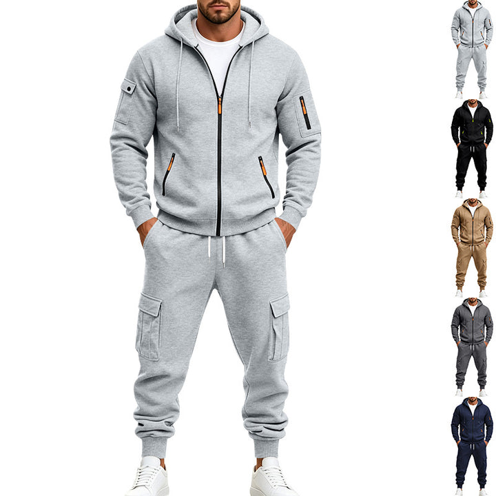 Men's Functional Cargo Sweatset with Hoodie and Multi-Pocket Jogger Mune Fashion