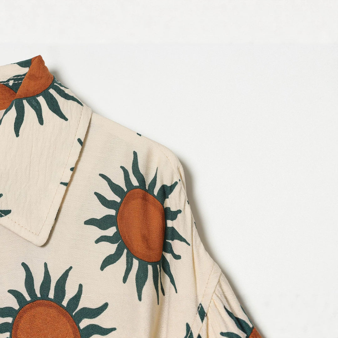 Women's Printed Bomber Jacket with Full Zipper and Loose Oversize Cut Drune