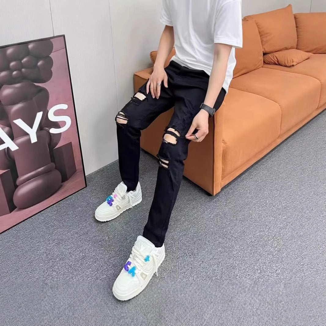 Men's Fashion Destroyed Jeans Mune Fashion