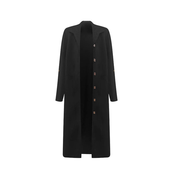 Women's Longline Coat with Shirt Collar and Oversized Silhouette Mune Fashion