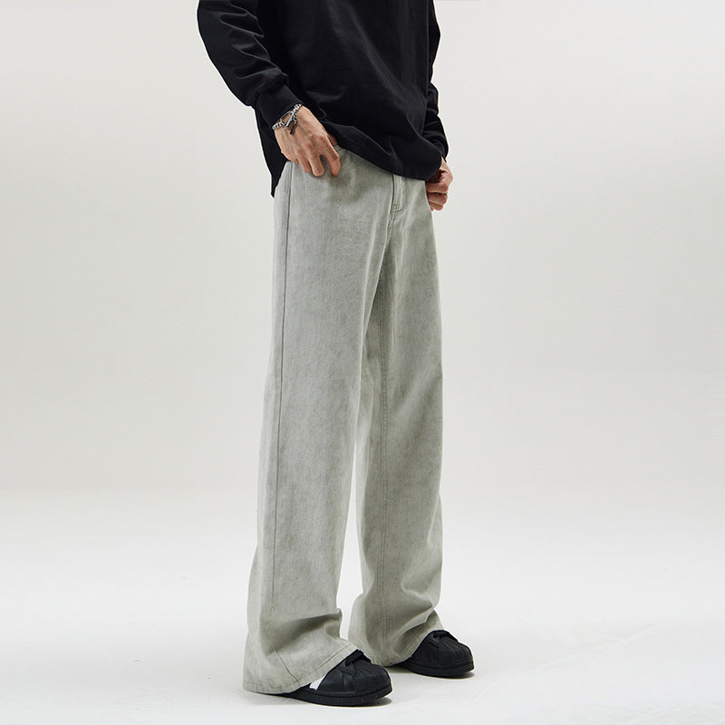 Men's baggy jeans with culotte-inspired cut made of stonewashed denim Mune Fashion
