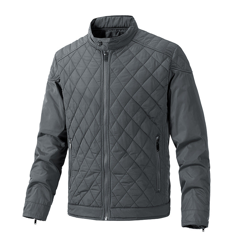 Men's quilted lightweight thermal jacket with stand-up collar and zipper Mune Fashion